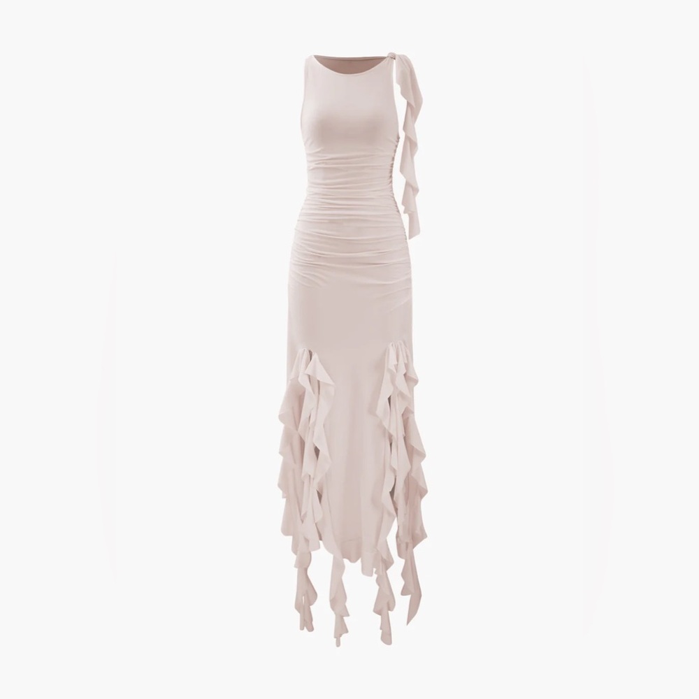 Micas Ruffled Hem Slit Maxi Dress medium